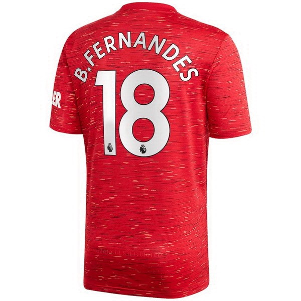 Camiseta Manchester United NO.18 B. Fernandes 1ª Kit 2020 2021 Rojo